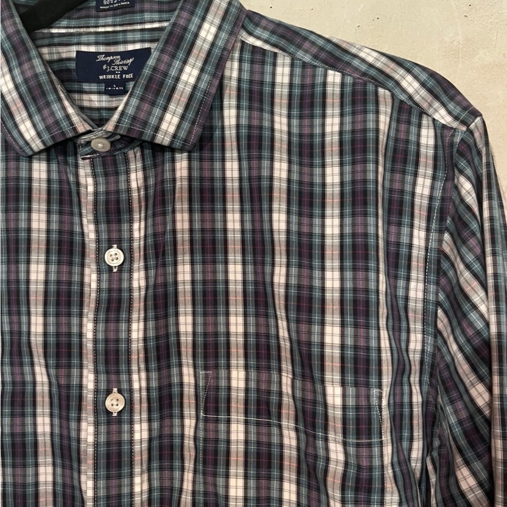 J. Crew Thompson shirtings 80s 2-ply plaid button up shirt